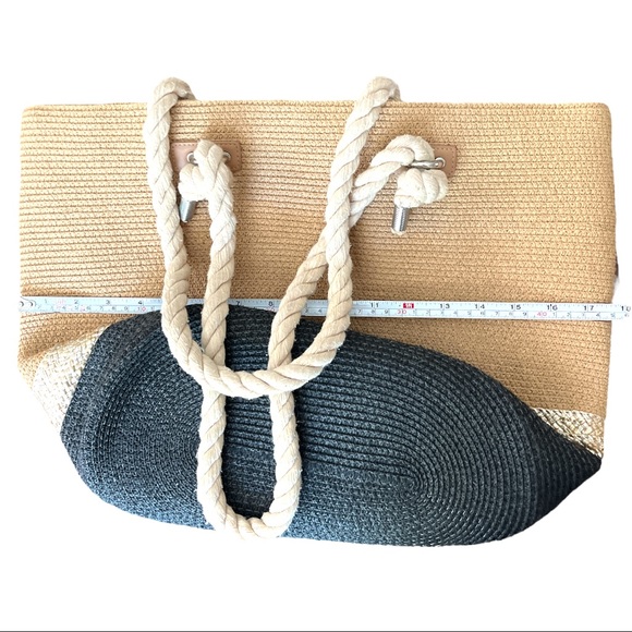 Straw Tote Beach Summer Bag with Rope Handles - Picture 8 of 9